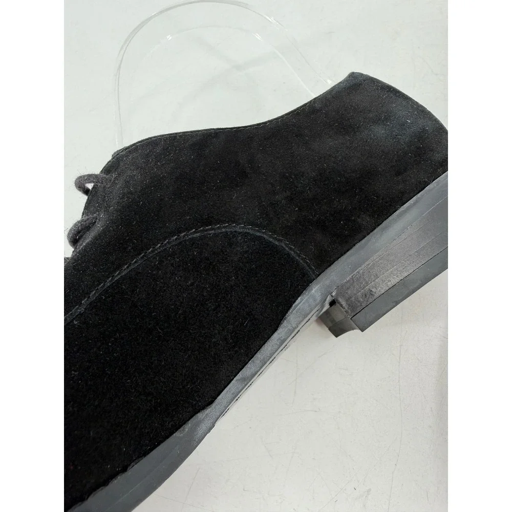 Marc Jacobs Finna Oxford Women Black Suede Leather Pointed Toe Dark Academia 7.5